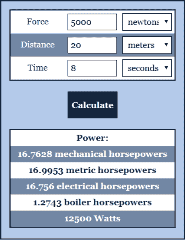 Horsepower Calculator Car Performance Calculator