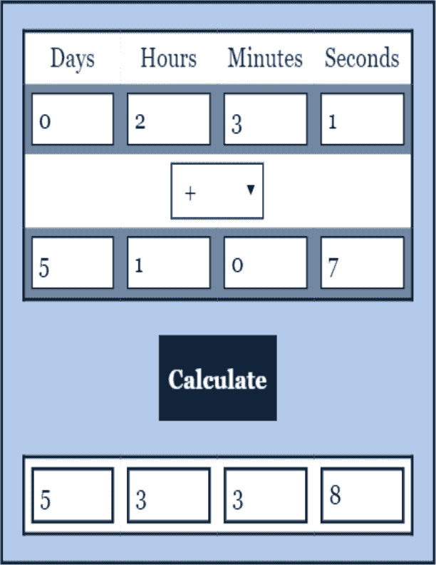 Adding Time Calculator Time Calculator