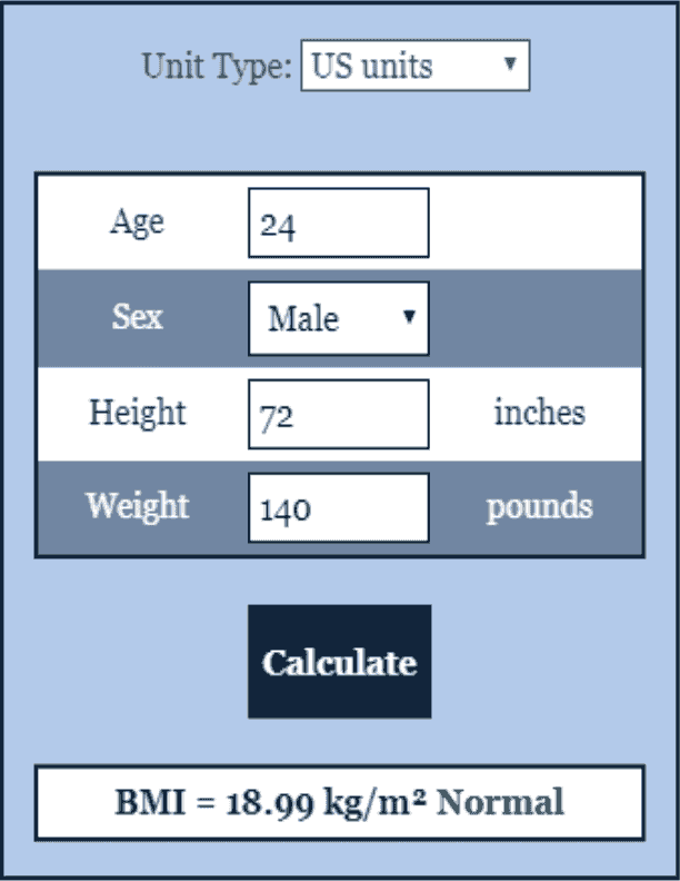 BMI Calculator Online Calculator
