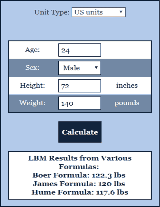 Lean Body Mass BMI Calculator