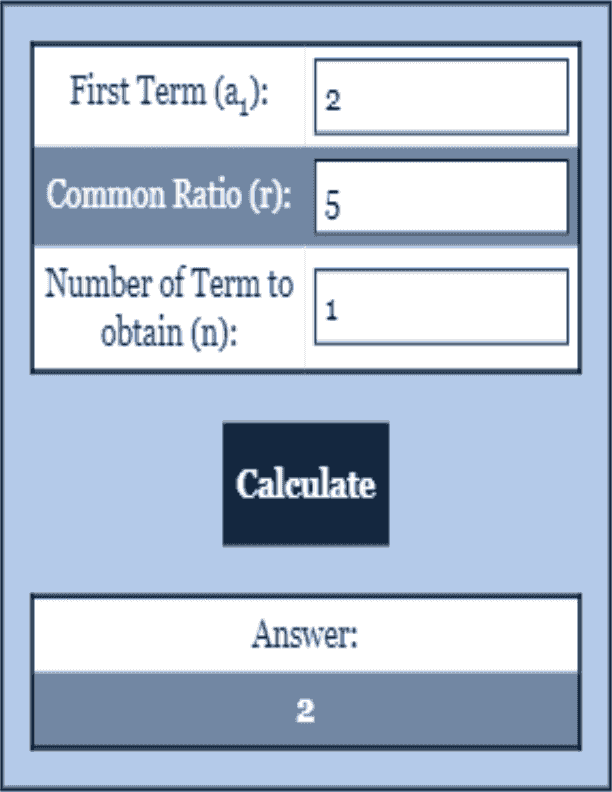 Geometric Sequence Calculator Statistics Calculator