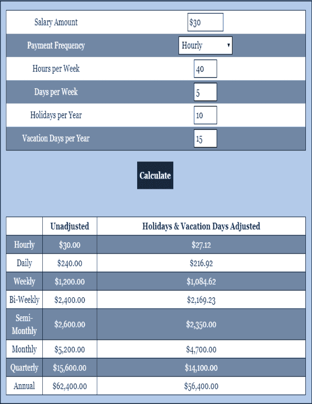 Salary Calculator Tax Calculator